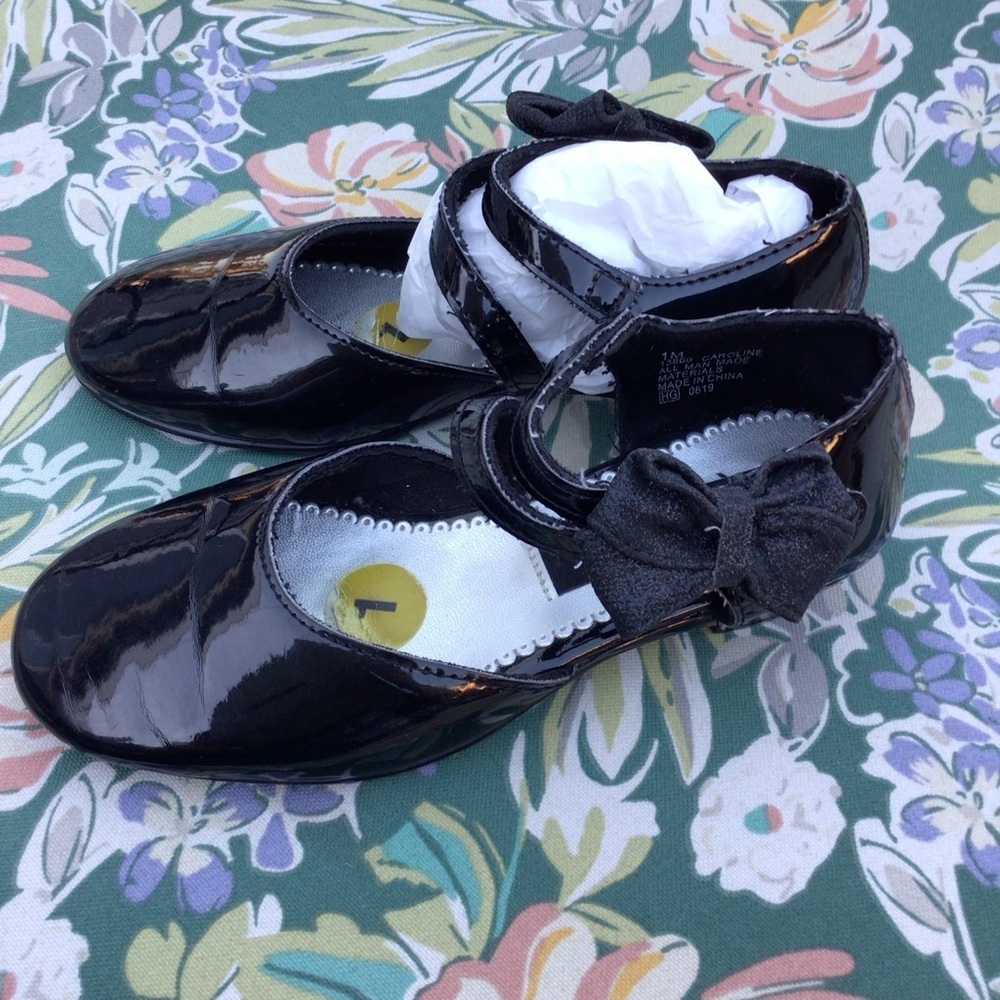 Rachel Shoes Velco Slip on Shoe - Size Big Girls 1 Black - Picture 3 of 9